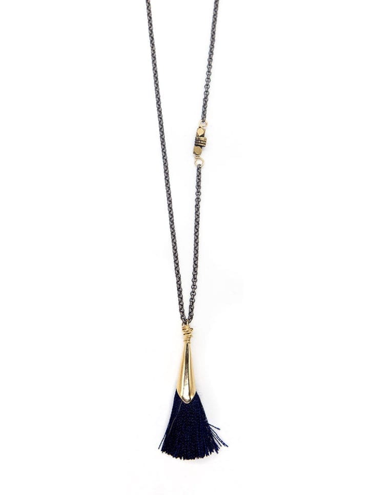 Elegant Silk Tassel Long Necklace - Image 2