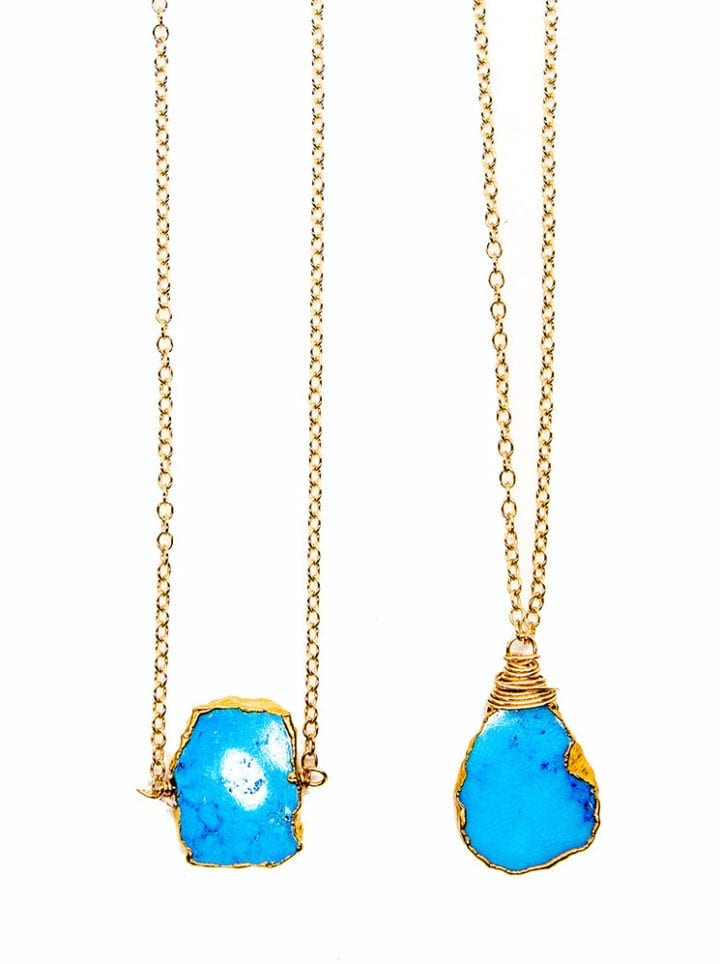 Cast Away Turquoise Freeform Short Wrapped Necklace
