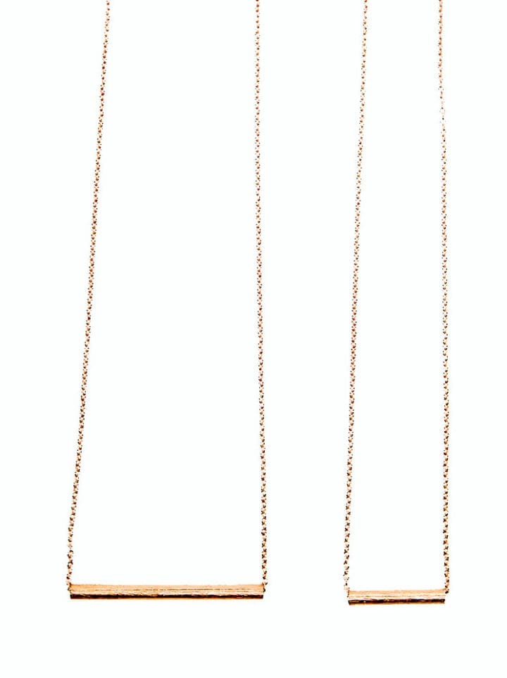 Rose Gold Cylinder Delicate Necklaces