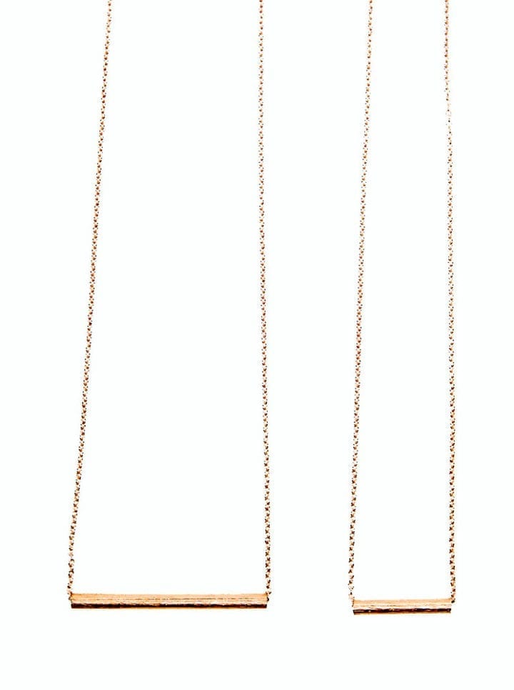 Rose Gold Cylinder Delicate Necklaces