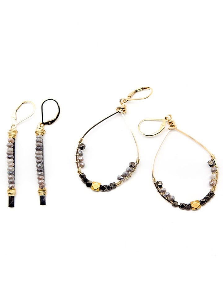 Eclipse Collection Bar Earrings & Tibetan Hoops