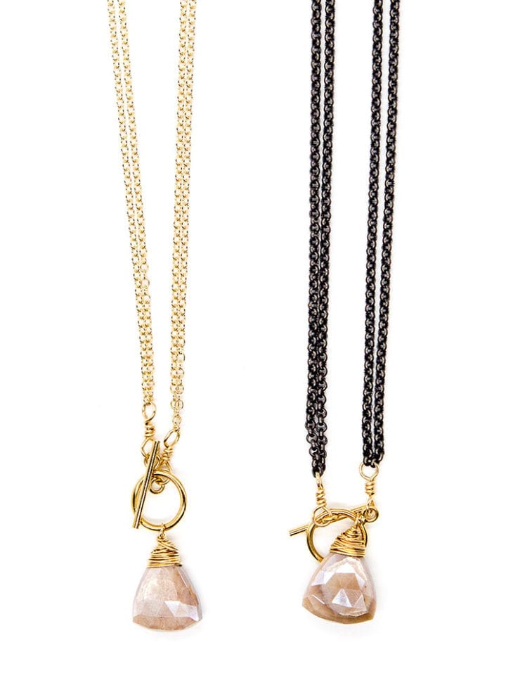 Eclipse Collection Australian Moonstone Toggle Necklaces