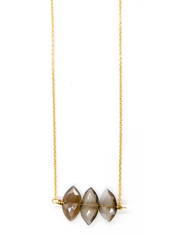 Eclipse Triple Football Delicate Necklace