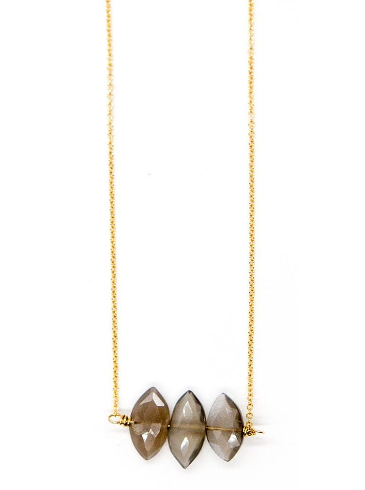 Eclipse Triple Football Delicate Necklace