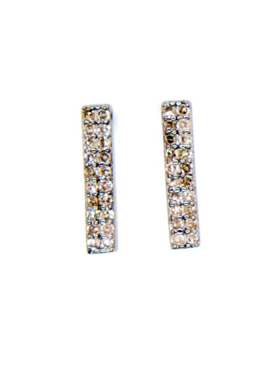 Pave Diamond Bar Studs