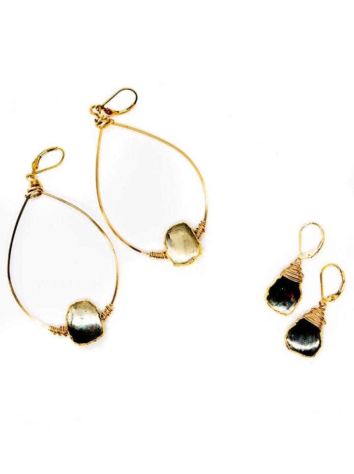 Pyrite Freeform Earrings