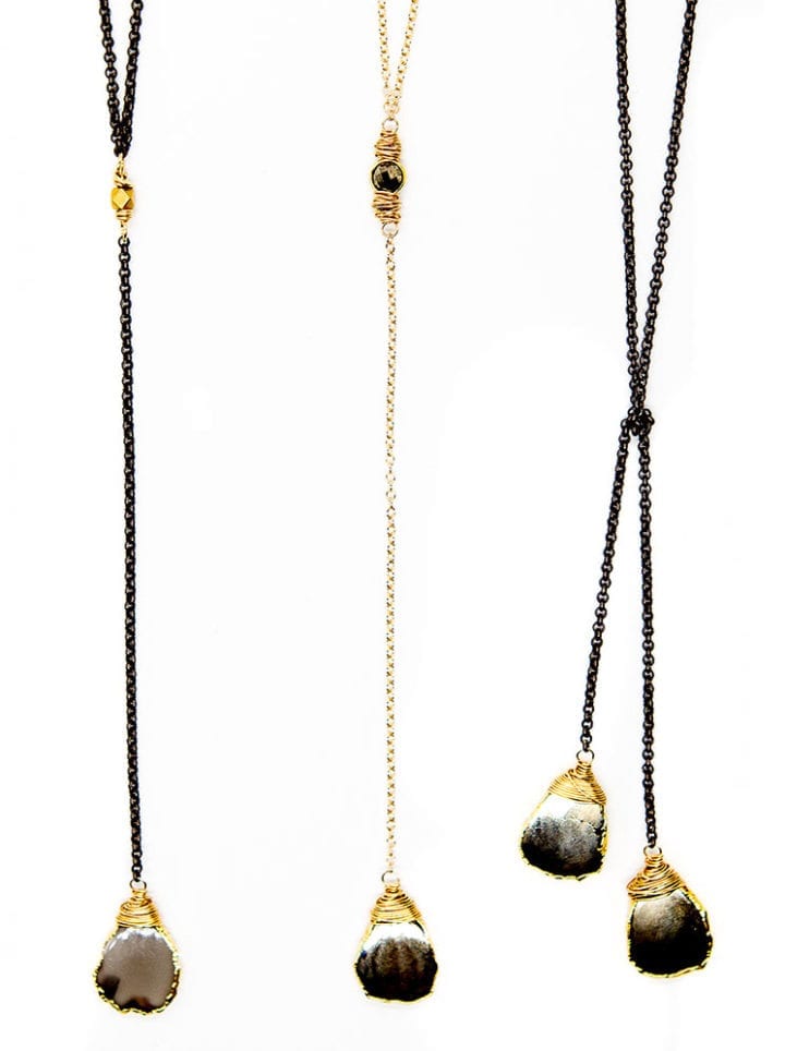 Pyrite Freeform Long Y and Lariat Necklaces