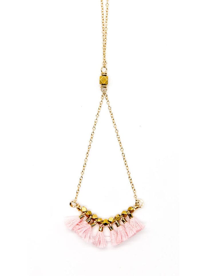 Blush Mini Tassel Statement Necklace