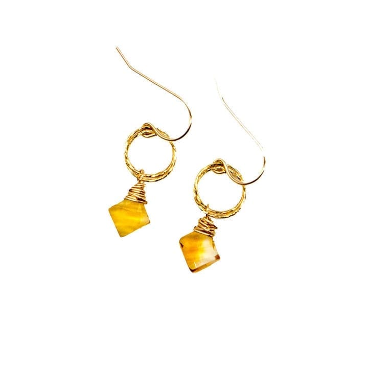 Citrine Stardust Drop Earrings
