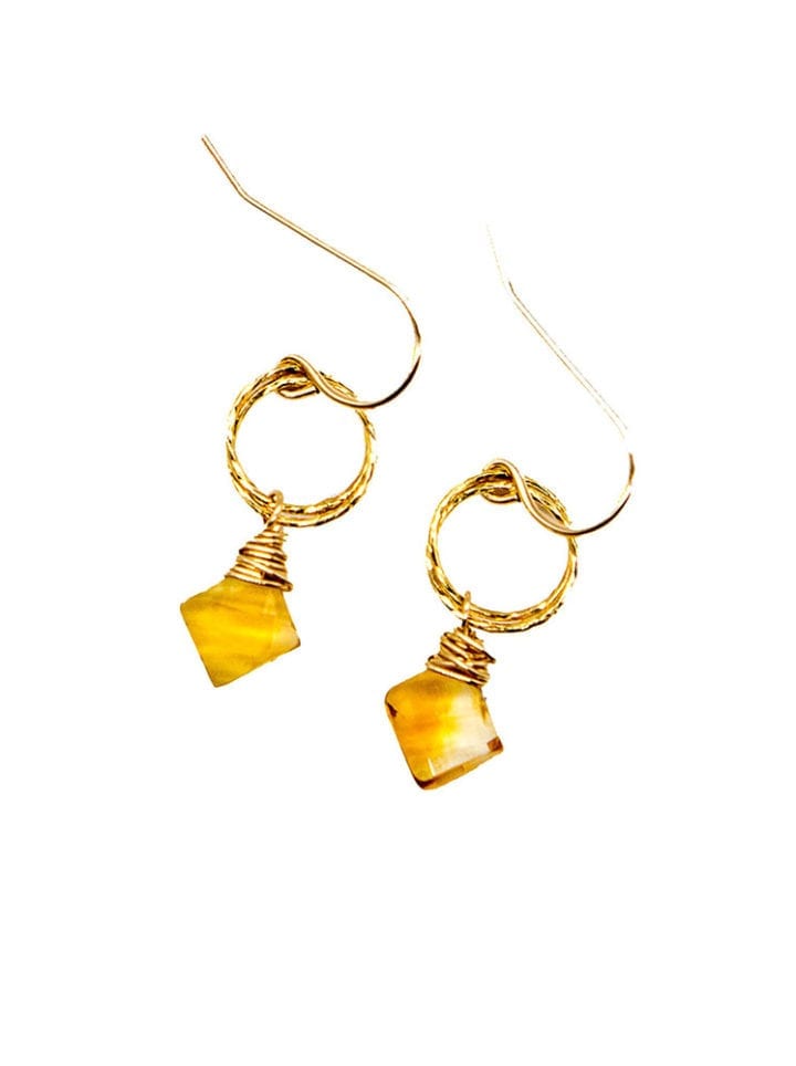 Citrine Stardust Drop Earrings