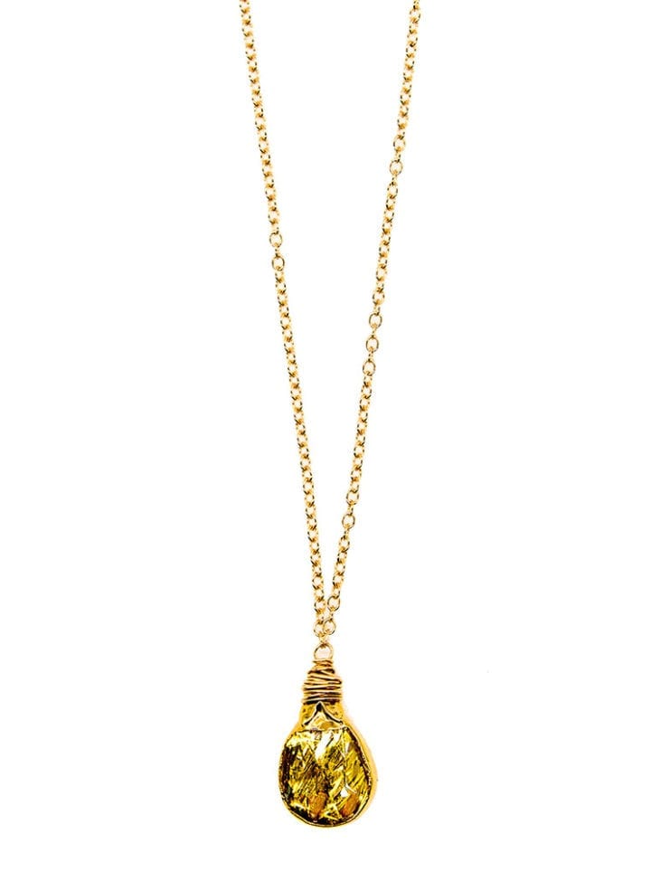 Golden Rutilated Quartz Short Wrapped Necklace