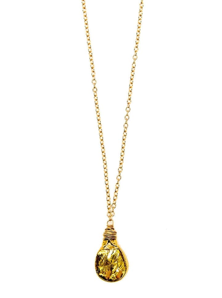 Golden Rutilated Quartz Short Wrapped Necklace