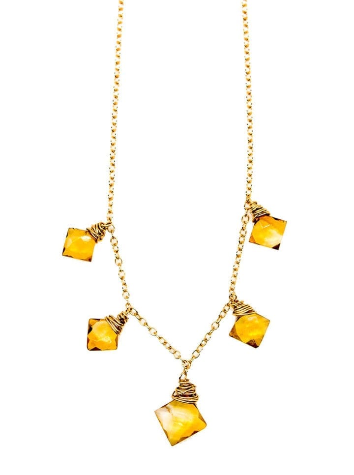 Citrine Multi Drop Short Necklace