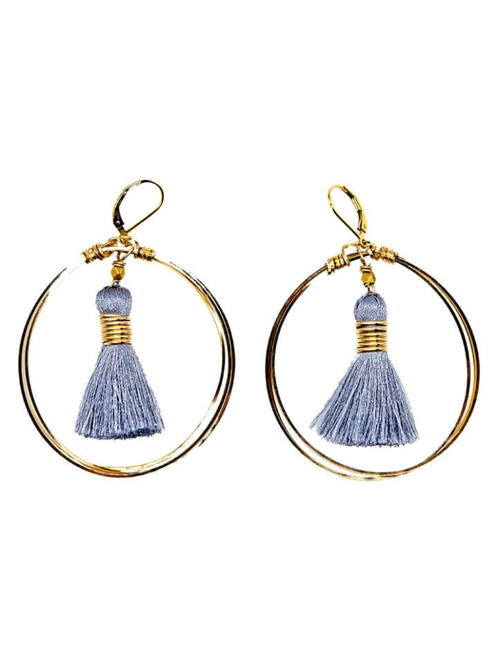 Serenity Silk Tassel Large Halo Hoops