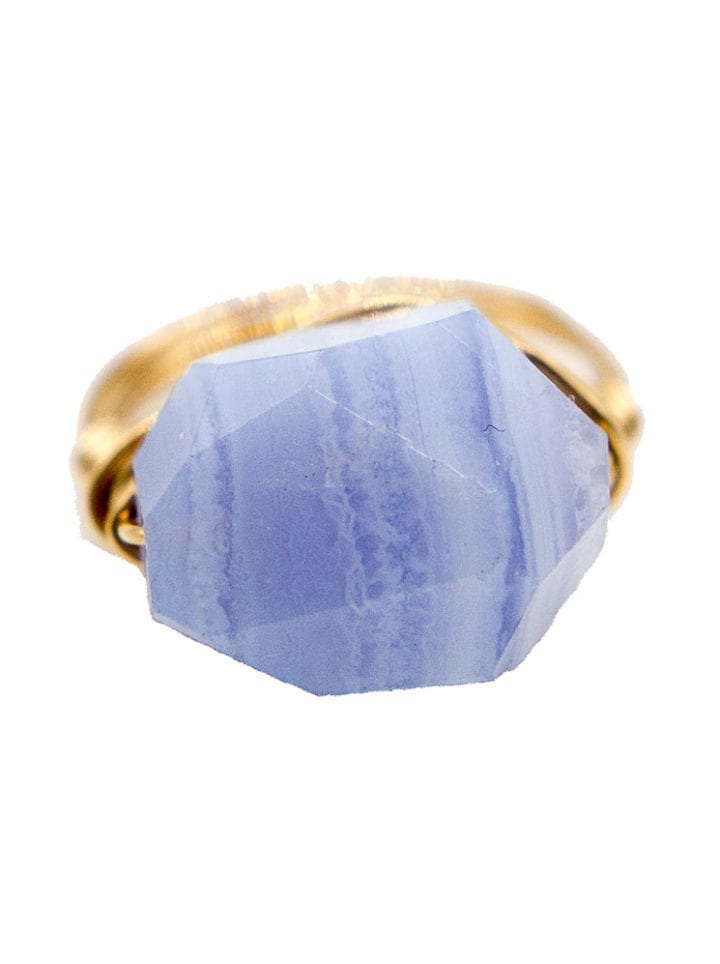 Blue Lace Agate Large Chunk Ring