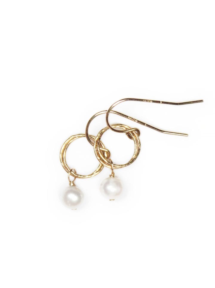 Pearl Stardust Drop Earrings - Gold