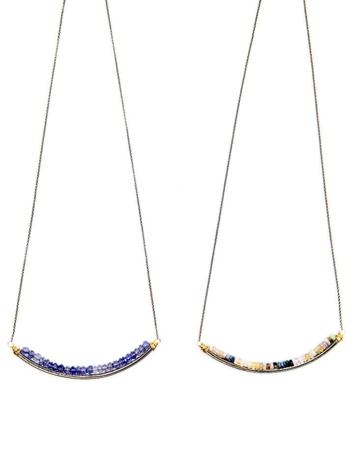 Australian Opal Or Iolite Rondelle U Necklace