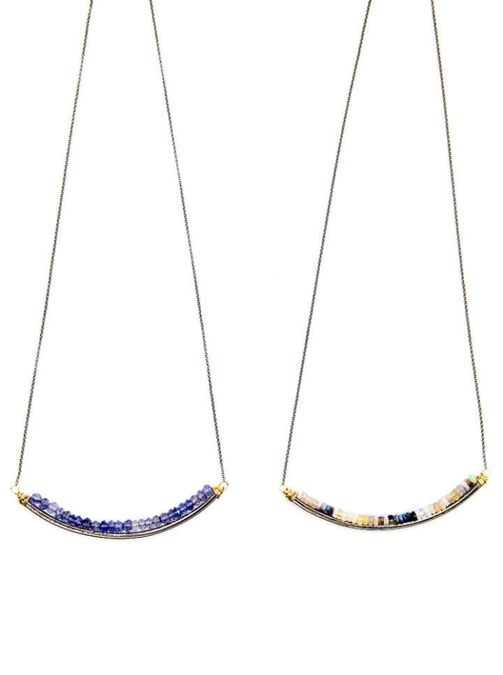 Australian Opal Or Iolite Rondelle U Necklace