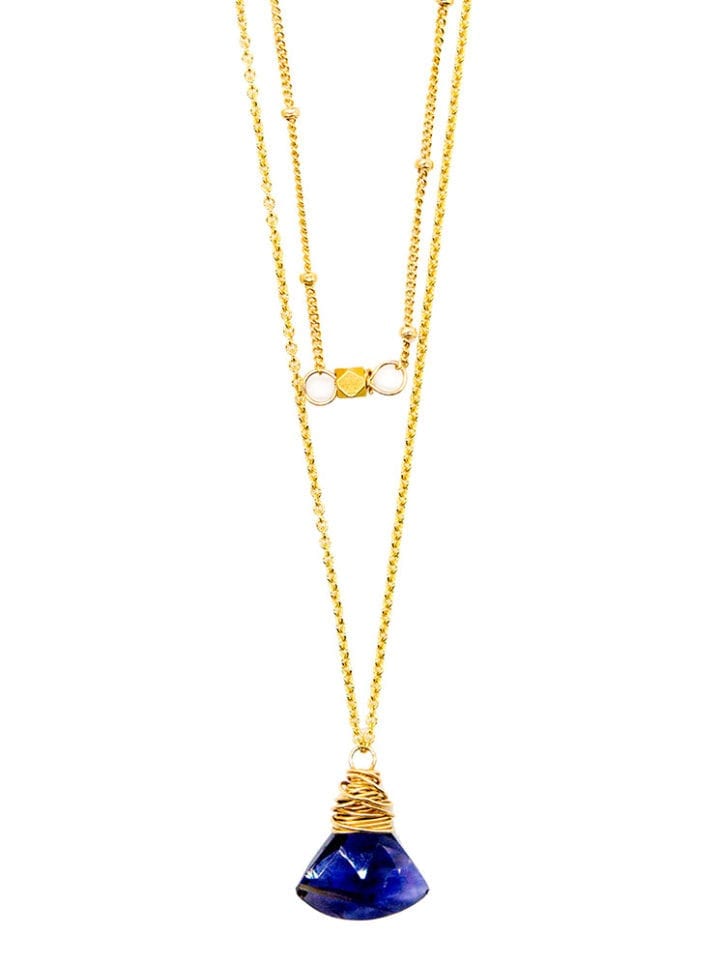 Iolite Mutli Strand Delicate Necklace
