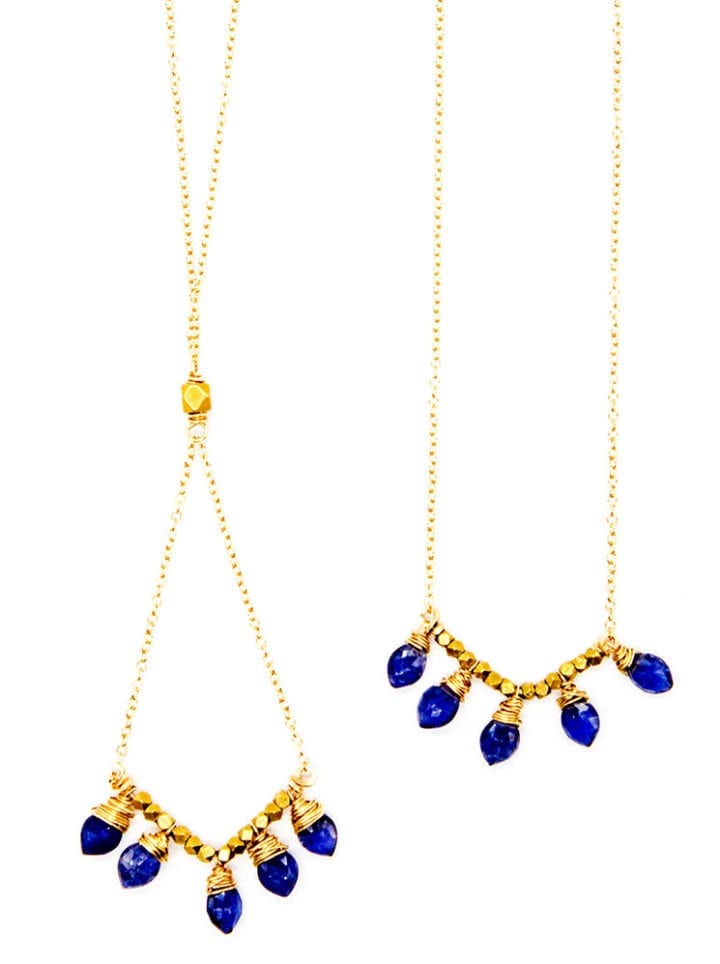 Iolite Leaf V Necklaces