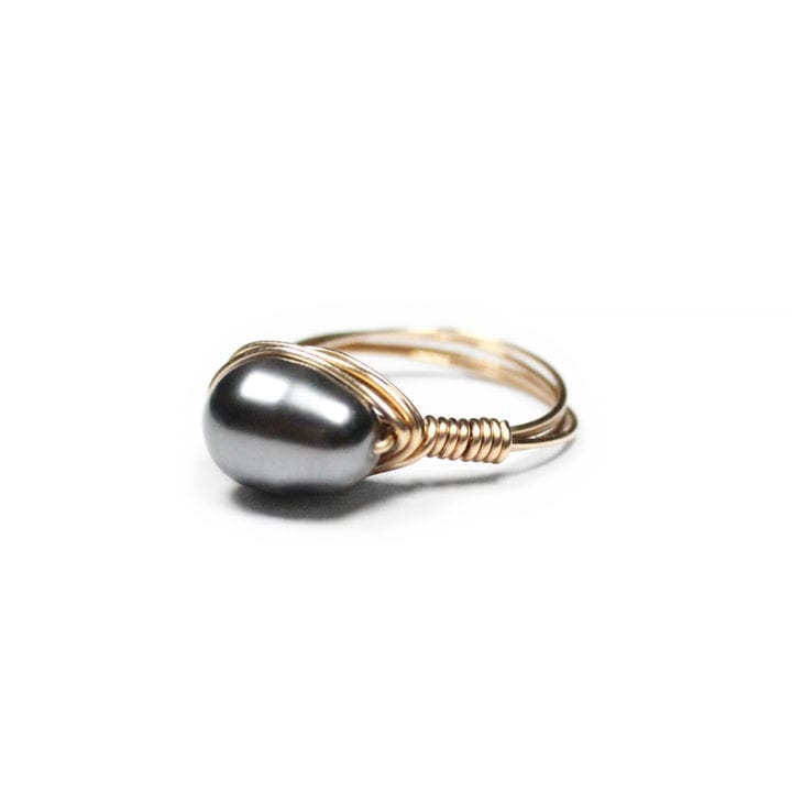 Gray Pearl Handcrafted ring