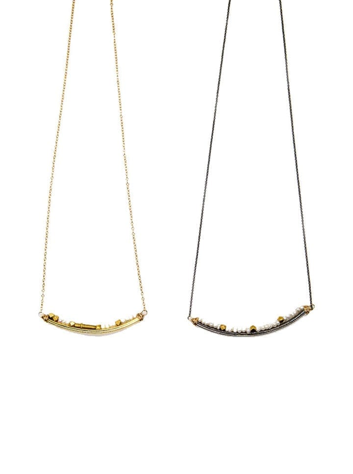 Pearl Rondelle U Necklace