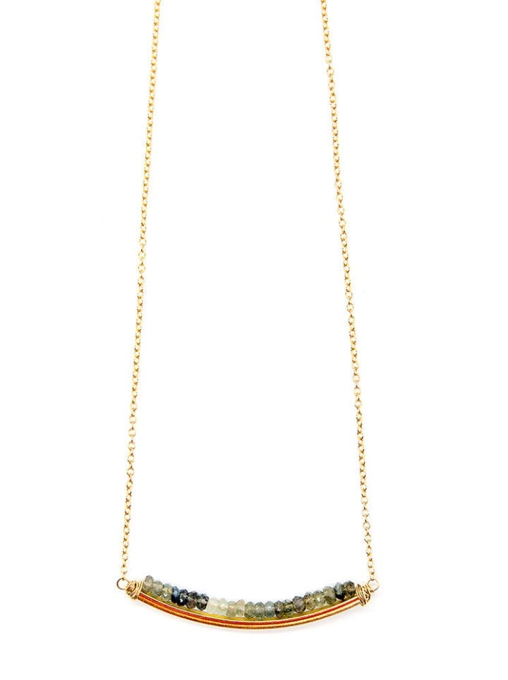 Moss Aquamarine Rondelle U Necklace