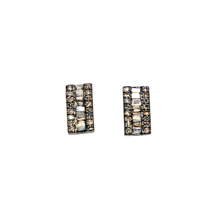 Baguette Diamond Bar Earrings