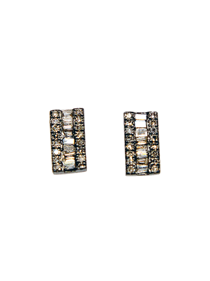 Baguette Diamond Bar Earrings