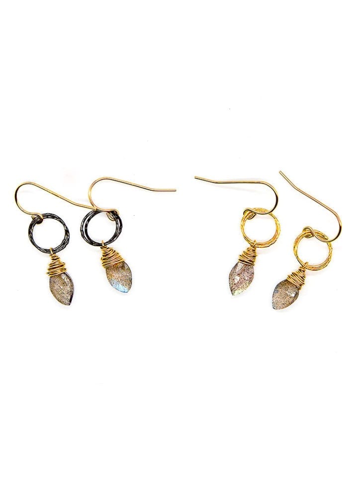 Labradorite Marquise Stardust Drop Earrings