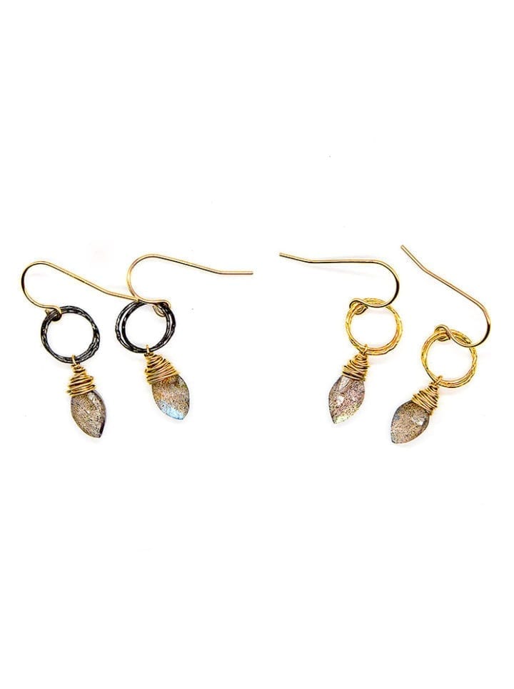 Labradorite Marquise Stardust Drop Earrings