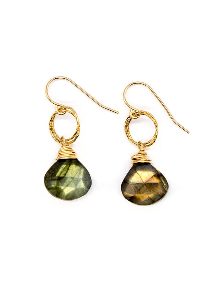 Labradorite Tear Stardust Drop Earrings