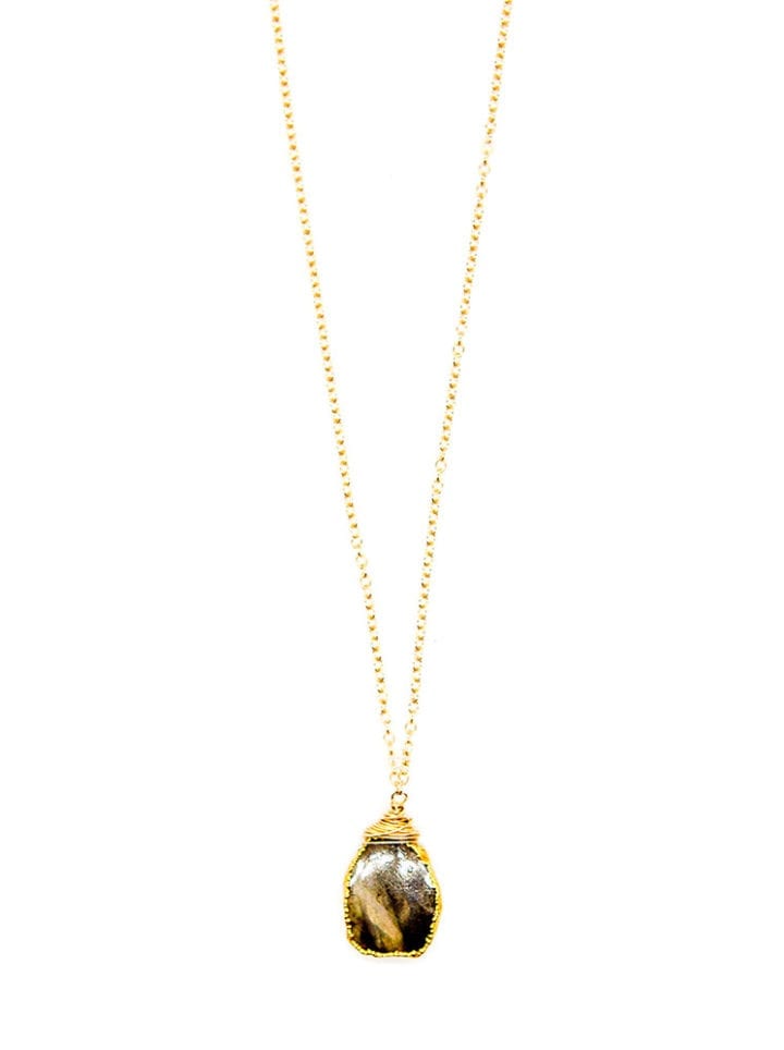 Labradorite Freeform Short Wrapped Necklace