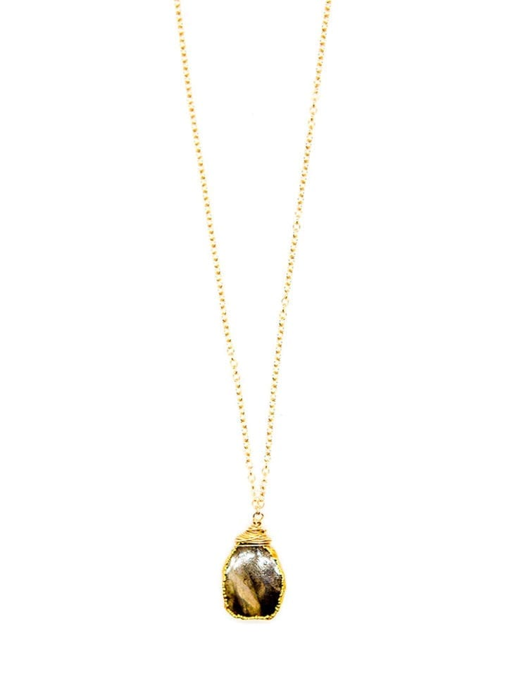 Labradorite Freeform Short Wrapped Necklace
