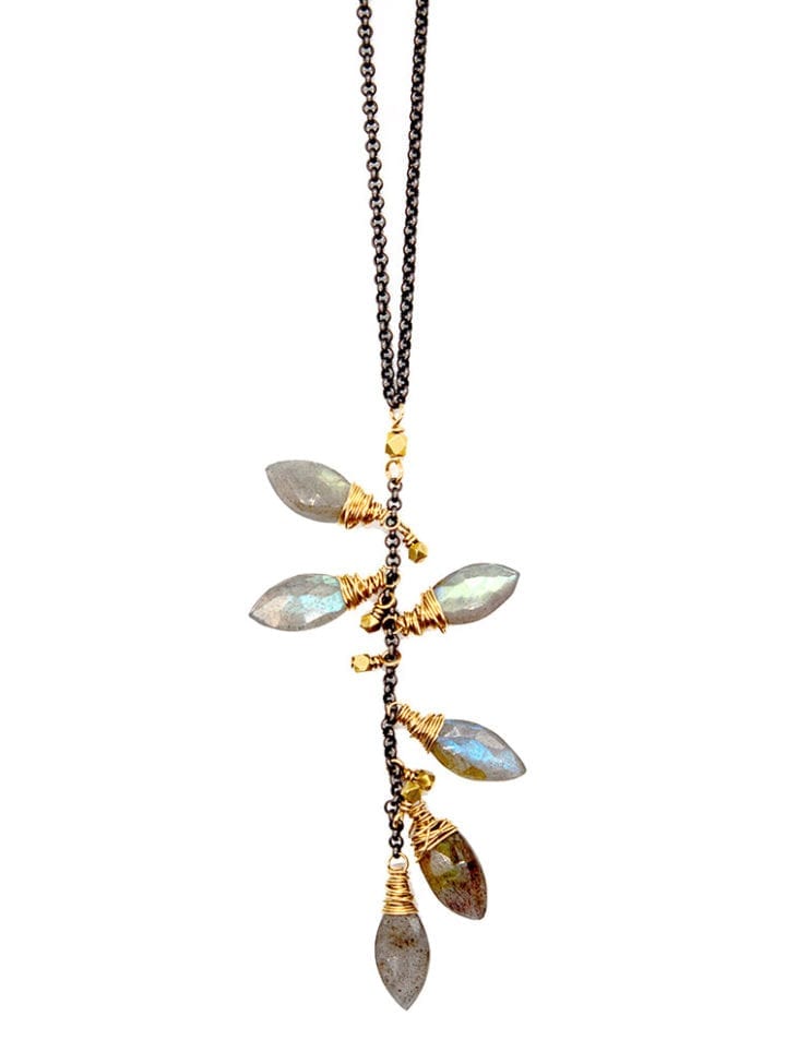 Labradorite Cluster Long Necklace