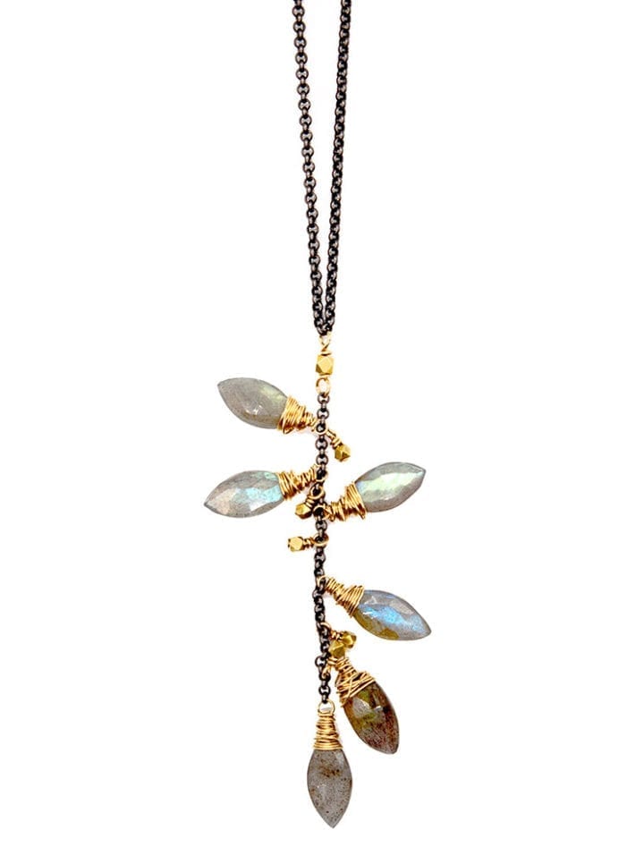 Labradorite Cluster Long Necklace