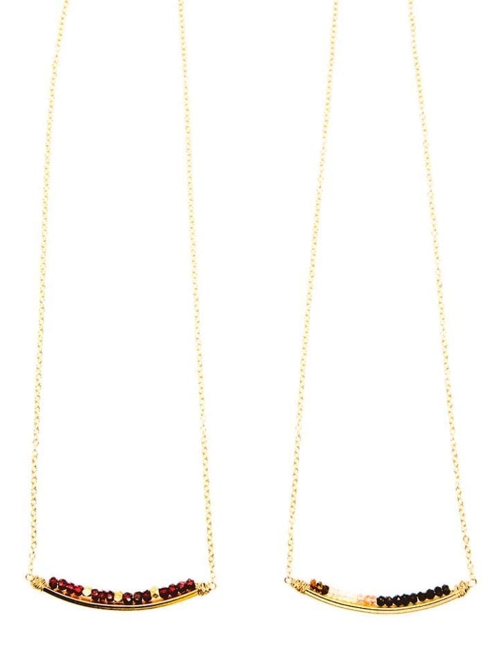 garnet watermelon tourmaline rondelle u necklace