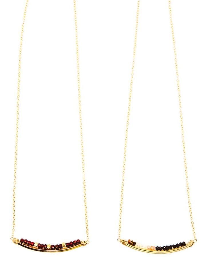 garnet watermelon tourmaline rondelle u necklace