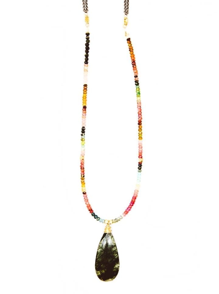 watermelon tourmaline strung necklace