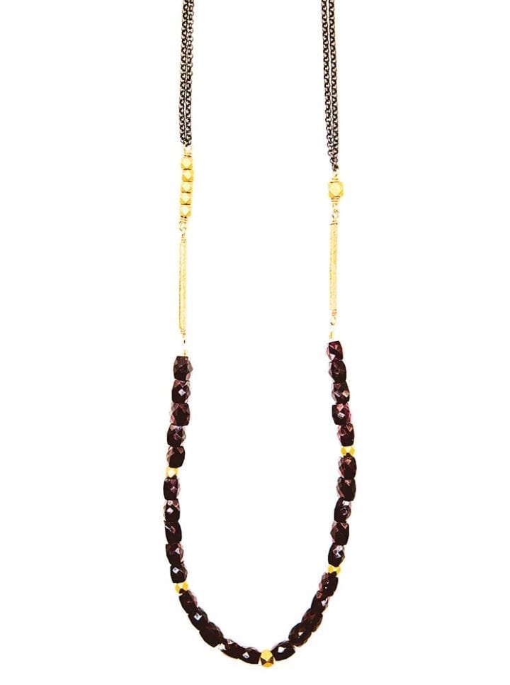 garnet strung long necklace