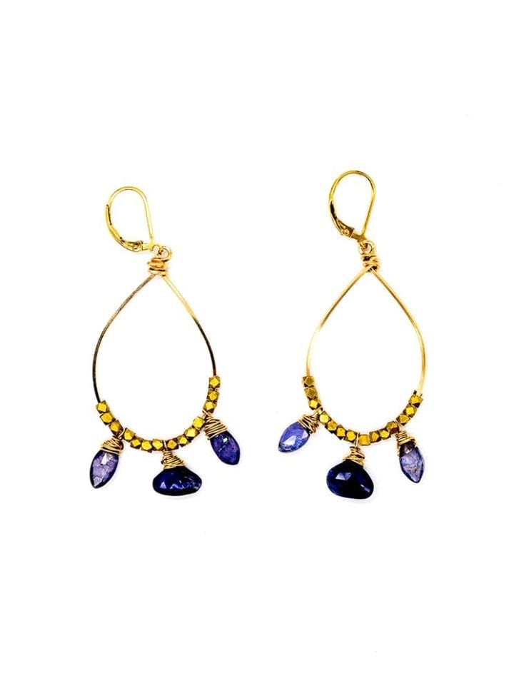Iolite Chandelier Hoops