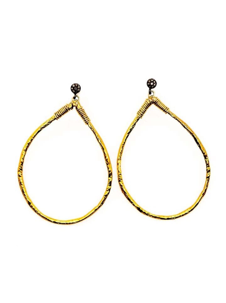 pave diamond tear hoops