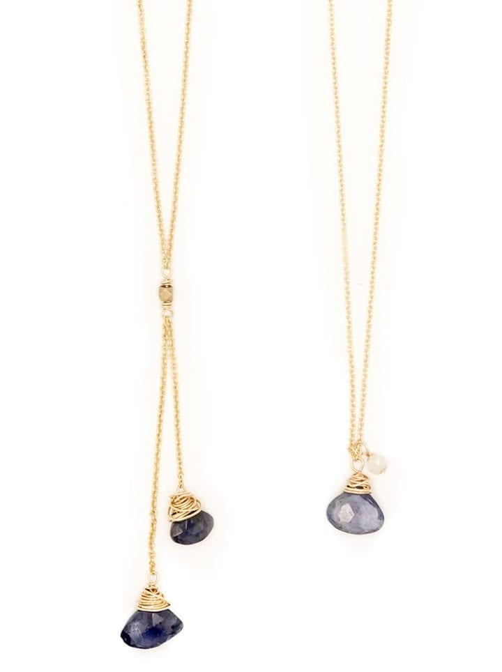 iolite fan delicate necklaces