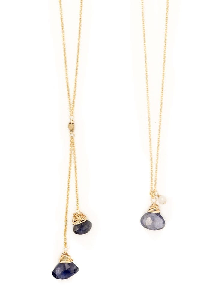 iolite fan delicate necklaces