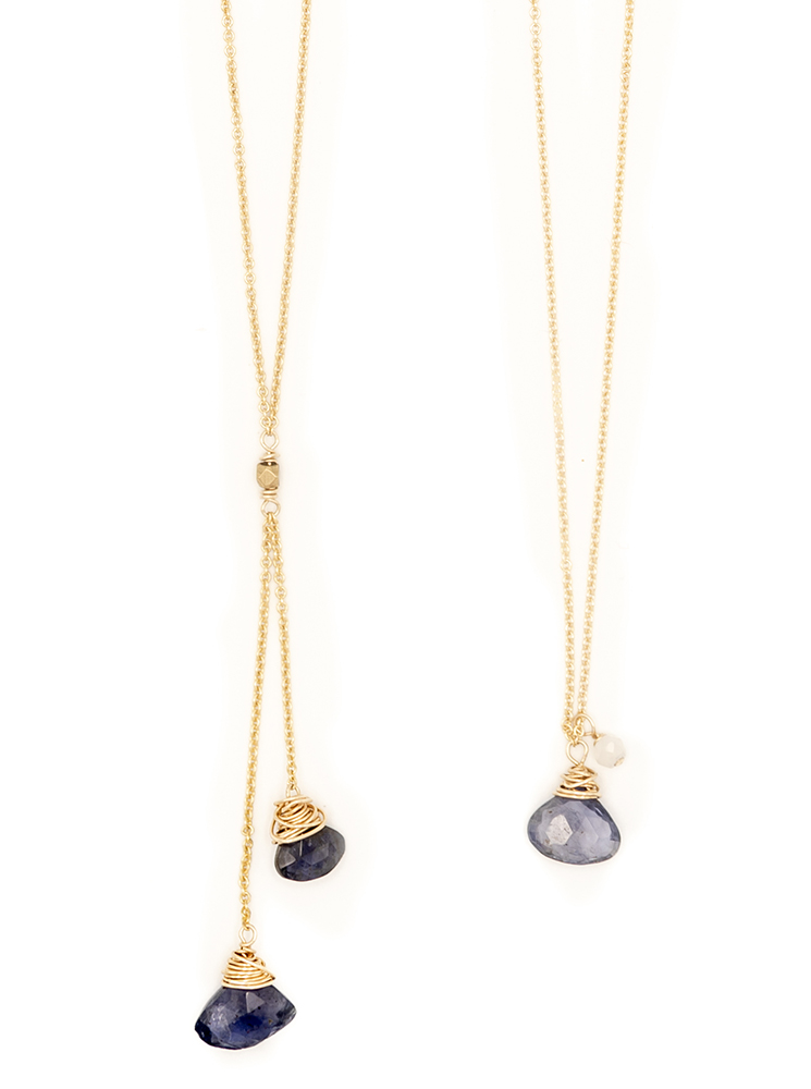 iolite fan delicate necklaces
