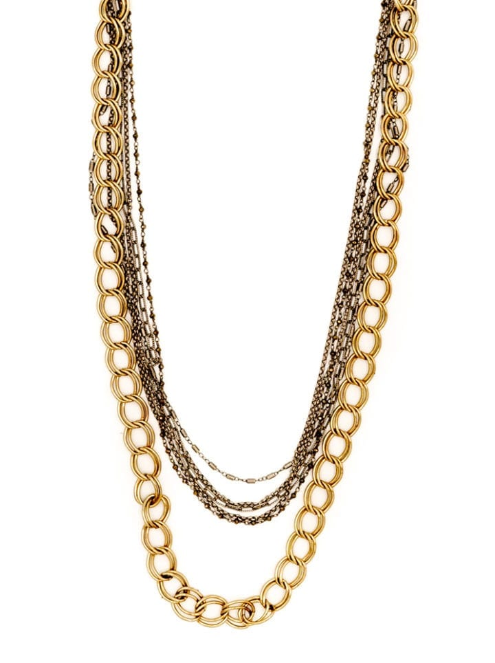 mixed chain double strand necklace
