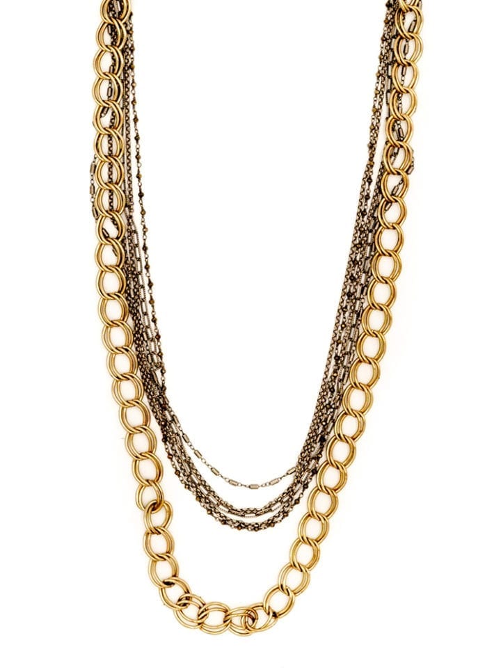 mixed chain double strand necklace