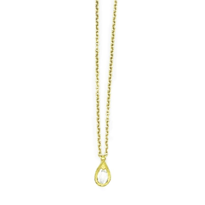 Diamond & Gold Tear Delicate Necklace