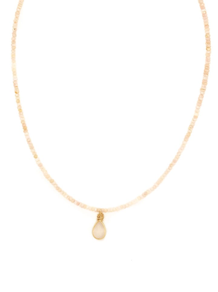 Rose Quartz & Pink Opal Strung Short Necklace