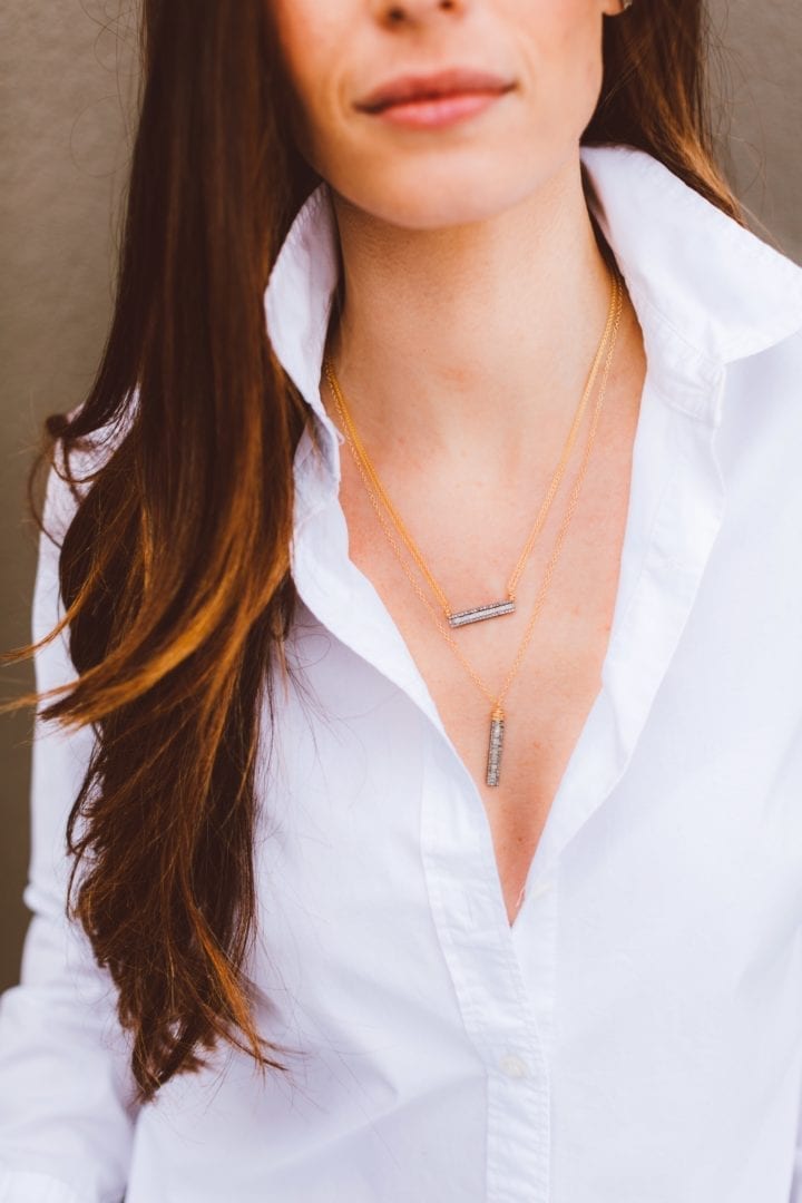 Baguette Straight Bar Deli Necklace - Image 2
